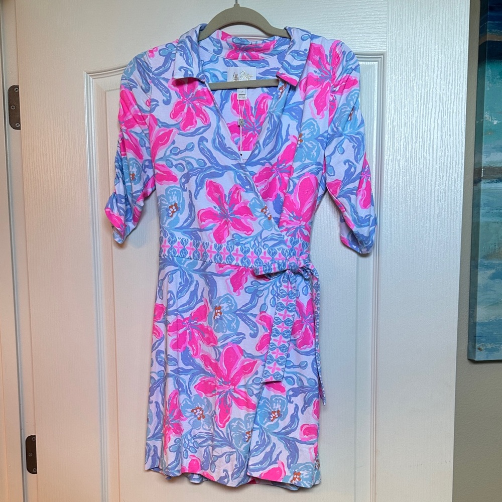 Lilly Pulitzer NWT Pink and Blue Floral Mini Dress